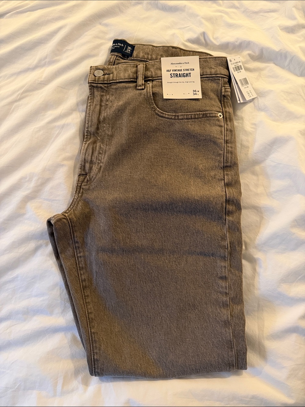 Abercrombie & Fitch Men’s Straight Jeans - Taupe Brown